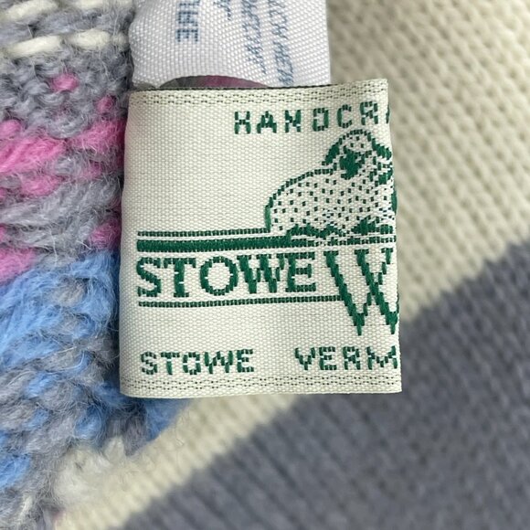 Stowe Woolens Vintage Women's Wool Knit Beanie Ski Winter Ducks Hearts USA Made - Picture 8 of 11